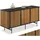 Tectake Sideboard Lineo 156 x 45,5 x 74 cm Braun/Schwarz