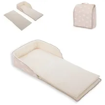 KIKKABOO tragbares Babybett 2 in 1 Rucksack Matratze verstellbare Gurte faltbar hellbraun