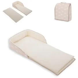 KIKKABOO tragbares Babybett 2 in 1 Rucksack Matratze verstellbare Gurte faltbar hellbraun