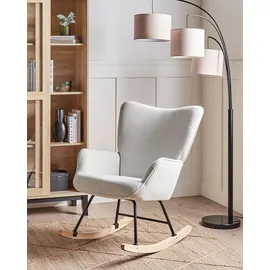 Beliani Schaukelsessel ARSET Cord 78 x 95 x 70 cm Cremeweiß