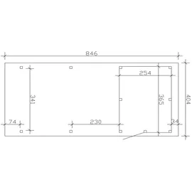 SKANHOLZ Carport Emsland 4,04 x 8,46 m unbehandelt mit Abstellraum