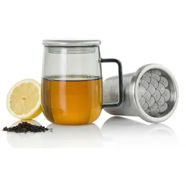 AdHoc Teeglas aus Borosilikatglas YUNA mit Edelstahl-Teefilter 0,56 Liter