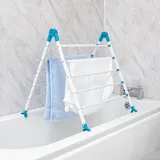 BLACK + DECKER Ausziehbare Badewannen-Wäscheständer, Zwei Farben, verstellbare Drehung, 10 Stangen mit 5,6 m Gesamt-Trockenraum, zusammenklappbar für kompakte Lagerung, Aqua