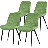 ML-Design Esszimmerstühle 4er Set Salbei Sitzfläche aus Samt mit Rückenlehne,