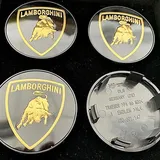 kykj 4 stück 60mm Radnabenkappen für Lamborghini Urus Aventador Gallardo Huracan, Nabendeckel Radkappen Felgenschutz Abdeckung Ersatz Radnabendeckel Nabenkappen Felgendeckel Zubehör
