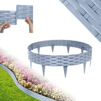 MAYTIIMO 5m Flexible Rasenkante aus Kunststoff in Rattan-Optik, Beetumrandung Beeteinfassung Beetbegrenzung Gartenpalisade Mähkante für Garten Wege (5er-Set, Grau)