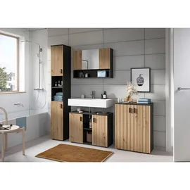 xonox.home Waschbeckenunterschrank Mone 80 x 59 x 30 cm Basalt grau / Artisan Oak