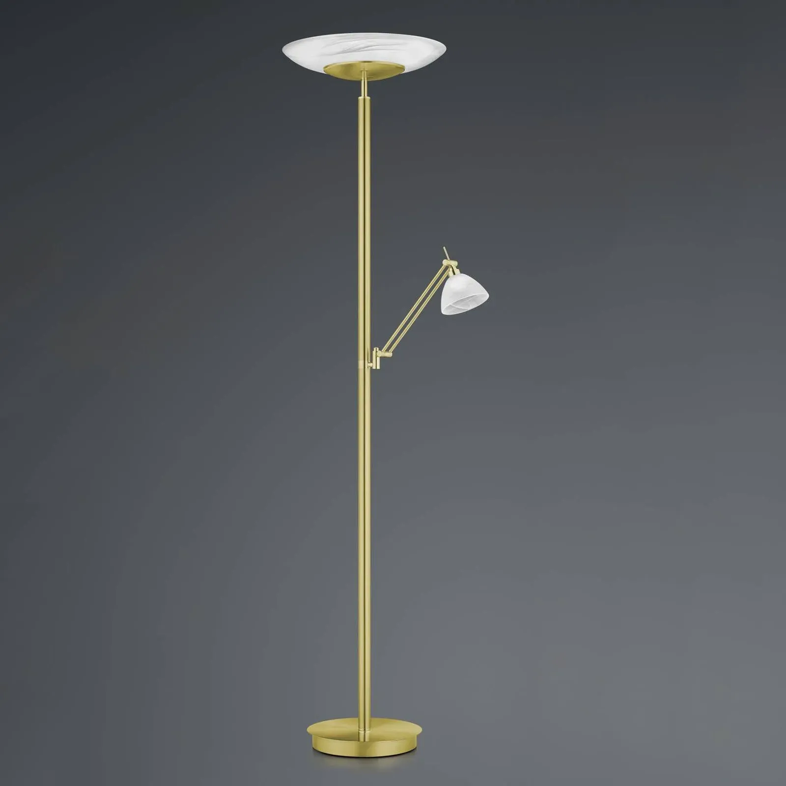 HELL LED Deckenfluter Findus, dimmbar, messing / gold, für Wohn- / Esszimmer, Metall, Modern, LED Stehlampe - 42 cm - 42 cm - 182 cm