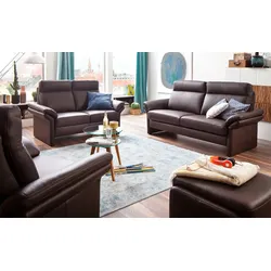 DeLuca Ledersofa  Vichy ¦ braun ¦ Maße (cm): B: 198 H: 103 T: 89.0
