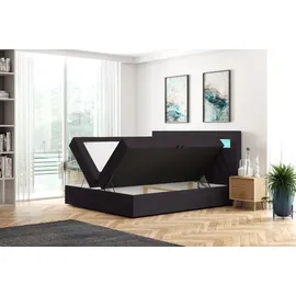 m-punkt Boxspringbett Paris 180 x 200 cm H3 Grau