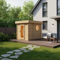 FinnTherm Saunahaus Cubus-70 B, 70 mm Wandstärke (244 x 301 cm)