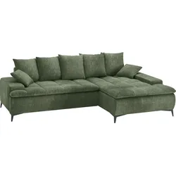 Ecksofa MR. COUCH "Haiti III, L-Form", grün (dolce 11 grün), B:280cm H:87cm T:180cm, Dolce (100% Polyester), Sofas, Wahlweise mit Kaltschaumpolsterung