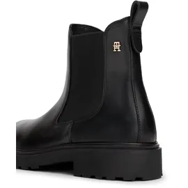 Tommy Hilfiger TH LEATHER CLEATED CHELS Schwarz (Black), 36