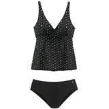 LASCANA Bügel-Tankini, Damen schwarz-creme, Gr.50 Cup D,