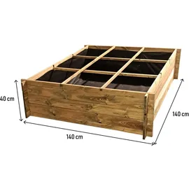 habitat garten Nigelle 140 x 140 x 40 cm Hellbraun