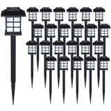 monzana Deuba® Solarlampe für Außen 24er Set Wetterfest IP44 Erdspieß Solar Laterne Schwarz Garten Leuchte Außenleuchte Balkon Deko
