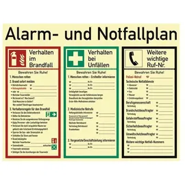 moedel - warnen-sichern-kennzeichnen Alarm-/Notfallplan ASR A1.3/DIN EN ISO 7010/DIN 67510 62 x 48 cm Kunststoff