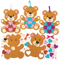 Teddy mit Herz Bastelsets  (pro Set 5) Bastelsets