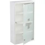 Karat Medizinschrank Allen Abschließbarer Arzneischrank mit Glastür Weiß 60 x 30 cm 4 Fächer