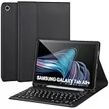 Tastaturhülle für Samsung Galaxy Tab A9+/Plus 11'' 2023 (SM-X210/X216/X218),Hülle mit Tastatur für Samsung Tab A9+ mit S-Pen-Halter,Abnehmbare Bluetooth-Tastatur für Galaxy A9+,Auto Wake/sleep,Schwarz