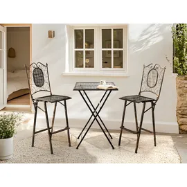 Beliani Bormio Bartisch 60 x 60 x 90 cm Schwarz/Gold