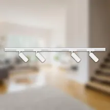 Briloner Rail Schienensystem Komplettset, 4x LED Spots, Dimmbar, Einspeisung, Weiß, 1,5 m