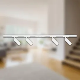 Briloner Rail Schienensystem Komplettset, 4x LED Spots, Dimmbar, Einspeisung, Weiß, 1,5 m