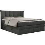 MKS Boxspringbett PREMIUM 10 KING 160/200 Dunkelgrau Struktur - H3