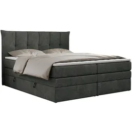 MKS Boxspringbett PREMIUM 10 KING 160/200 Dunkelgrau Struktur - H3