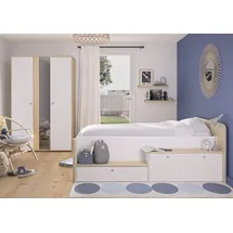 Gami Stauraumbett MATIS 125 x 80 x 207 cm Holz beige