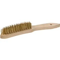 Handdrahtbürste, Messingdraht, Holzgriff