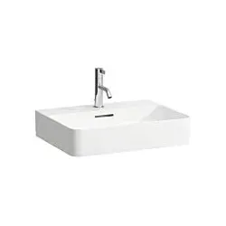 LAUFEN VAL Waschtisch 8102820001081,55x42cm, 3 Hahnlöcher und Überlauf, Saphirkeramik