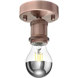 ledscom.de Vintage E27 Lampen-Fassung RETRA, bronze, rund, 100mm inkl. E27 Leuchtmittel 461lm warmweiß