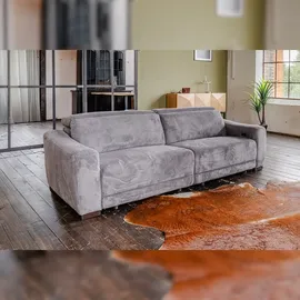 KAWOLA Big Sofa KIANA 3-Sitzer Funktionssofa Kopfstütze verstellbar Cord anthrazit