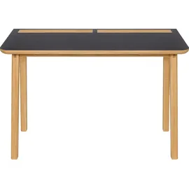 WoodMan Schreibtisch WOODMAN "Mati", braun (eichefarben, schwarz), B:115cm H:75cm T:50cm, Tische, Schreibtisch, mit zwei Ledertaschen an der Seite des Tisches für Stauraum, FSC