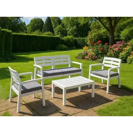 Dmora Outdoor-Lounge-Set 7-tlg. Weiß