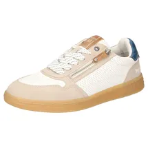 Mustang Shoes Sneaker, Retro Sneaker, Schnürschuh mit Außenreißverschluss beige 41 EU