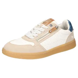 Mustang Shoes Sneaker, Retro Sneaker, Schnürschuh mit Außenreißverschluss beige 41 EU