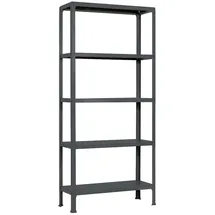 Proregal Wohnregal Living Koala Metal mit 5 Fachböden HxBxT 180 x 80 x 30 cm Fachlast 150 kg Anthrazit/Anthrazit