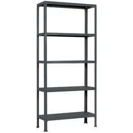 Proregal Wohnregal Living Koala Metal mit 5 Fachböden HxBxT 180 x 80 x 30 cm Fachlast 150 kg Anthrazit/Anthrazit