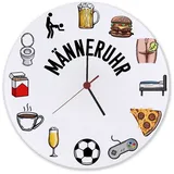 speecheese Wanduhr Männeruhr Wanduhr aus Glas 30 cm