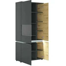Möbel Kraft Vitrine Luci 91 x 40 x 199 cm Grau