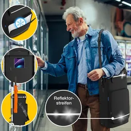 eloneo Einkaufstrolley Treppensteiger schwarz 43 l