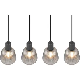 meine wunschleuchte LED Pendelleuchte 4-flg. 90 cm rund Glas schwarz