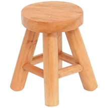 creedwood Kleiner Pflanzen HOCKER Malik | Mahagoni Holz, 19cm | Natur Blumenhocker, Deko Schemel, Rundhocker, Naturholz Beistellhocker