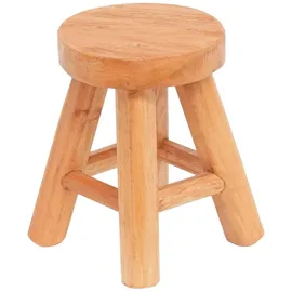 creedwood Kleiner Pflanzen HOCKER Malik | Mahagoni Holz, 19cm | Natur Blumenhocker, Deko Schemel, Rundhocker, Naturholz Beistellhocker