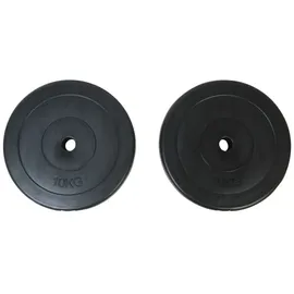 vidaXL Hantel-Set Gewichte 2 Hantelscheiben 10 kg schwarz