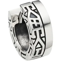 Single-Creole BRUNO BANANI "Schmuck Geschenk Single Creole 925 Silber strukturiert, geschwärzt", silber (silberfarben), Ohrringe, Herren, Silber 925 (Sterlingsilber)