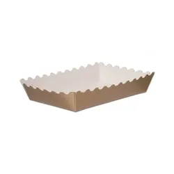 Blanc HYGIENIC Gebäckschalen, Papier-Schalen, verschiedene Farben und Größen, 500 Stück, aluminiumfrei, gewellter Rand : Farbe - gold / weiß, Größe - 148 x 12