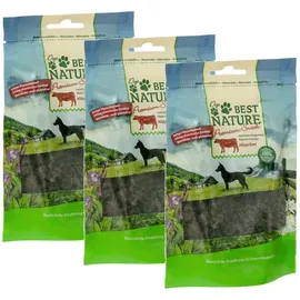 Best Nature Premium Snack für Hunde, 3x 80 g - Häppchen Rind